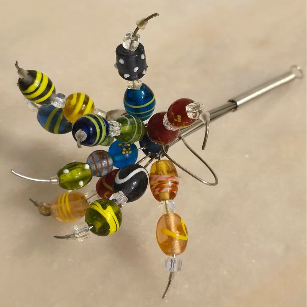 Custom Glass Beaded Piece of Art Kitchen whisk Decor